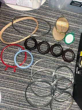 Assorted Embroidery Hoops and Frames - Mixed Colors